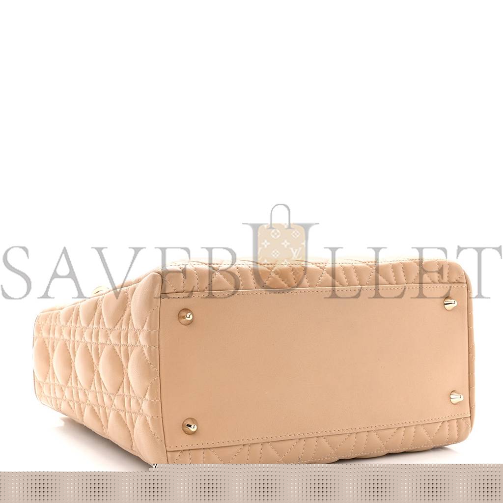D*or lambskin cannage medium lady D*or beige (24*20*12.7cm)