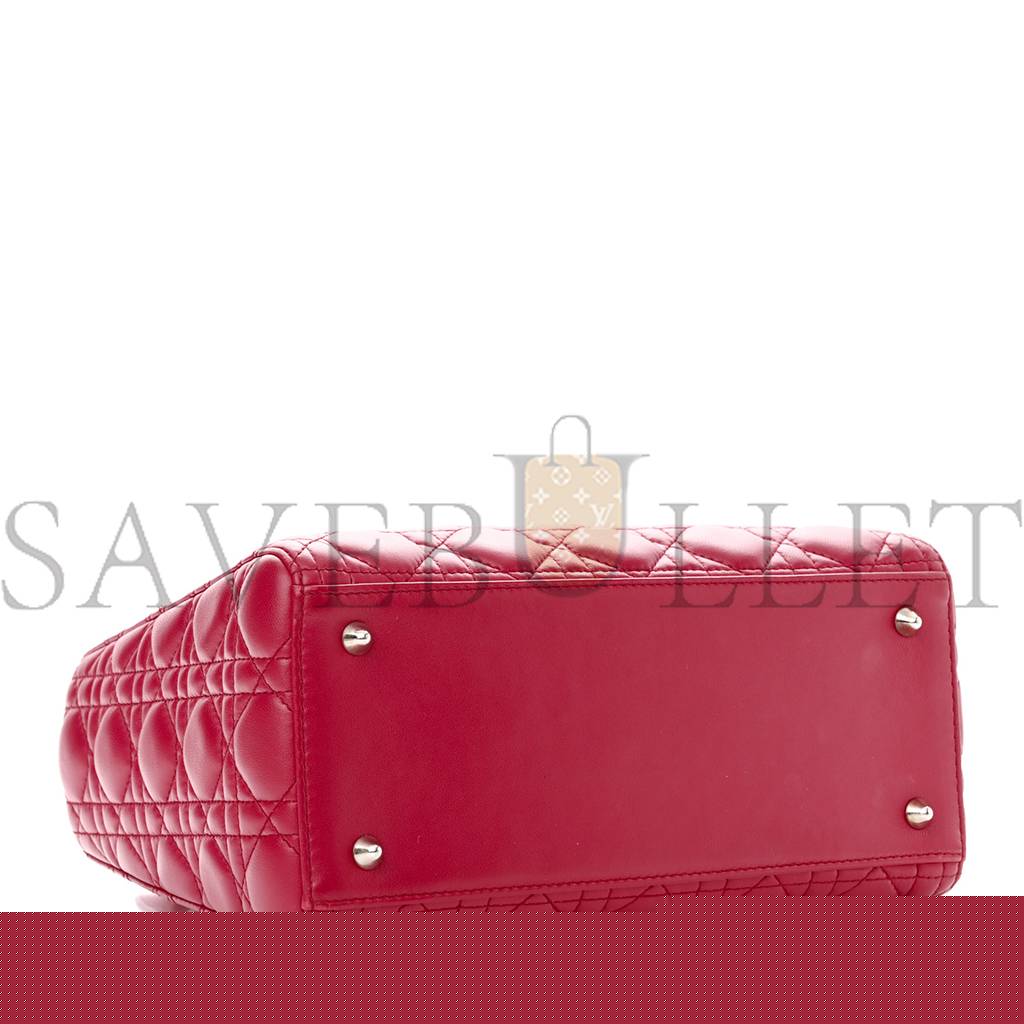 D*or lambskin cannage medium lady D*or fuchsia (23*20*12.1cm)