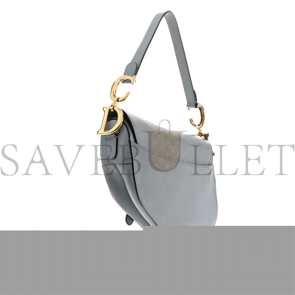 D*or grained calfskin saddle bag grey stone (24*23*5.7cm)
