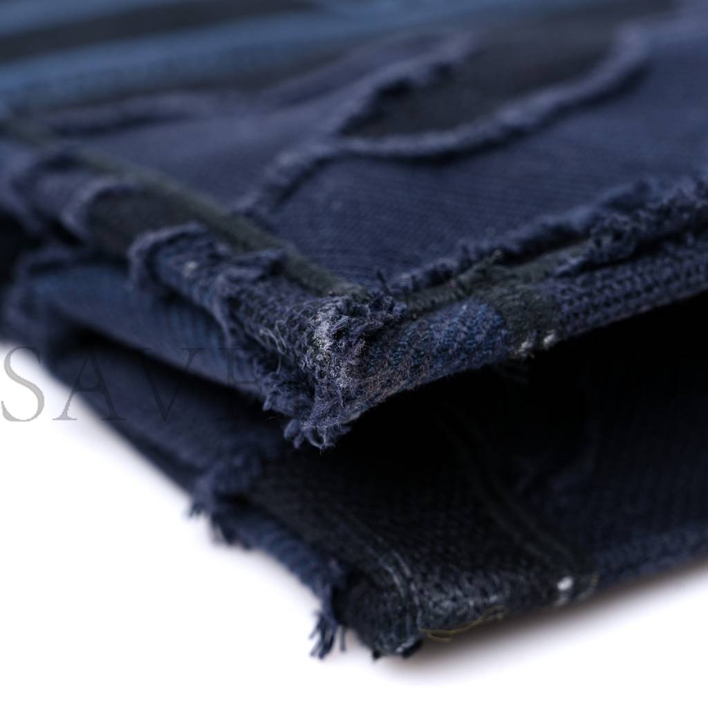 D*or canvas embroidered camouflage book tote blue (43*36*18.4cm)