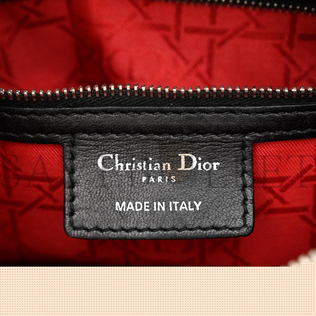 D*or lambskin cannage medium lady D*or black (23*20*11.4cm)