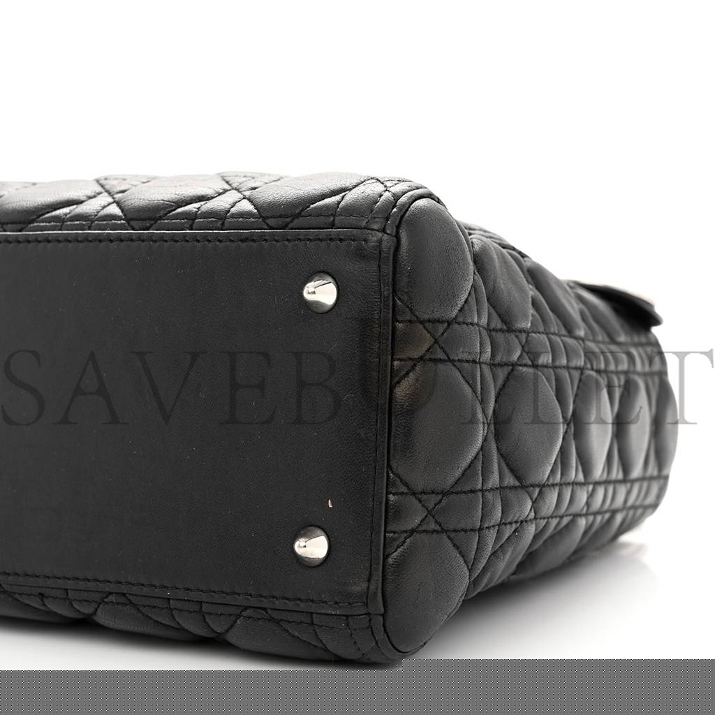 D*or lambskin cannage medium lady D*or black (23*20*11.4cm)