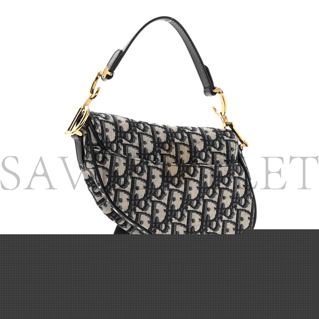 D*or oblique mini saddle bag blue (23*15*3.8cm)