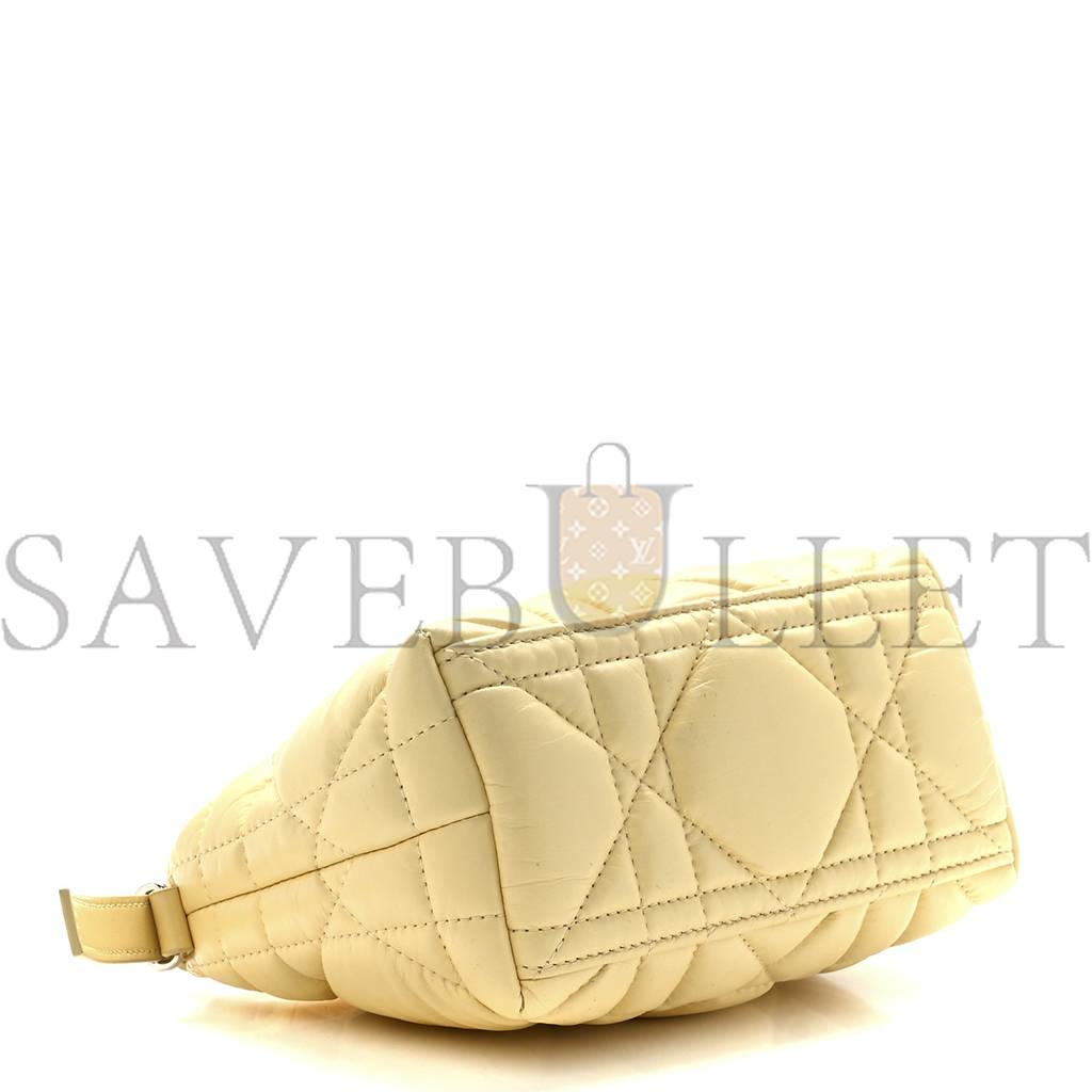 D*or calfskin macrocannage medium D*ortravel nomad pouch pale yellow (23*13*10.2cm)