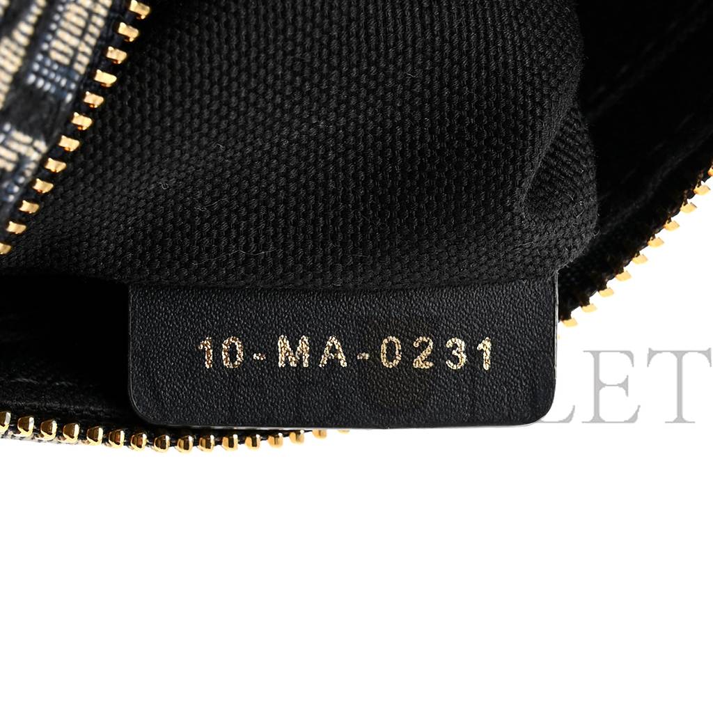 D*or oblique medium D*ordouble chain bag blue (28*17*1.9cm)