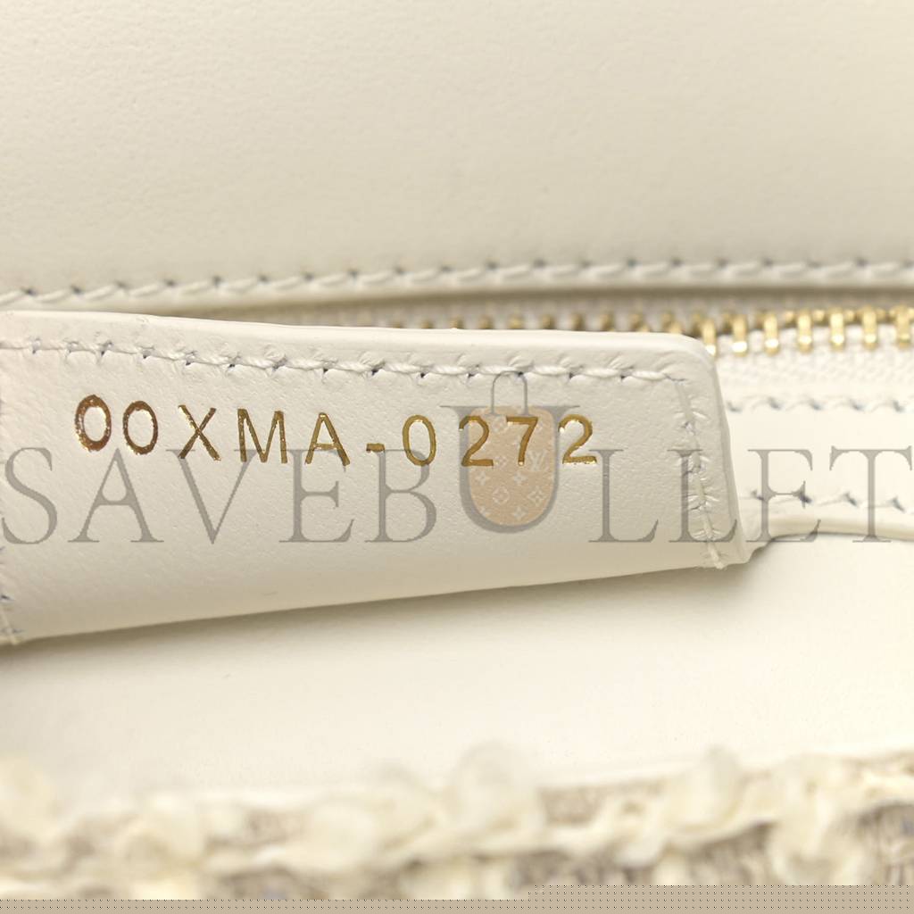 D*or tweed cannage small caro bag white (20*12*6.4cm)