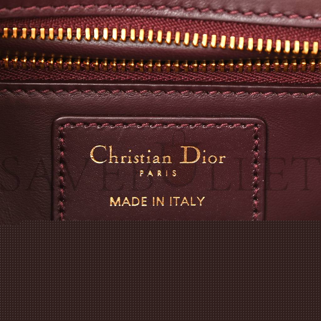 D*or smooth calfskin 30 montaigne flap bag burgundy (23*17*5.1cm)