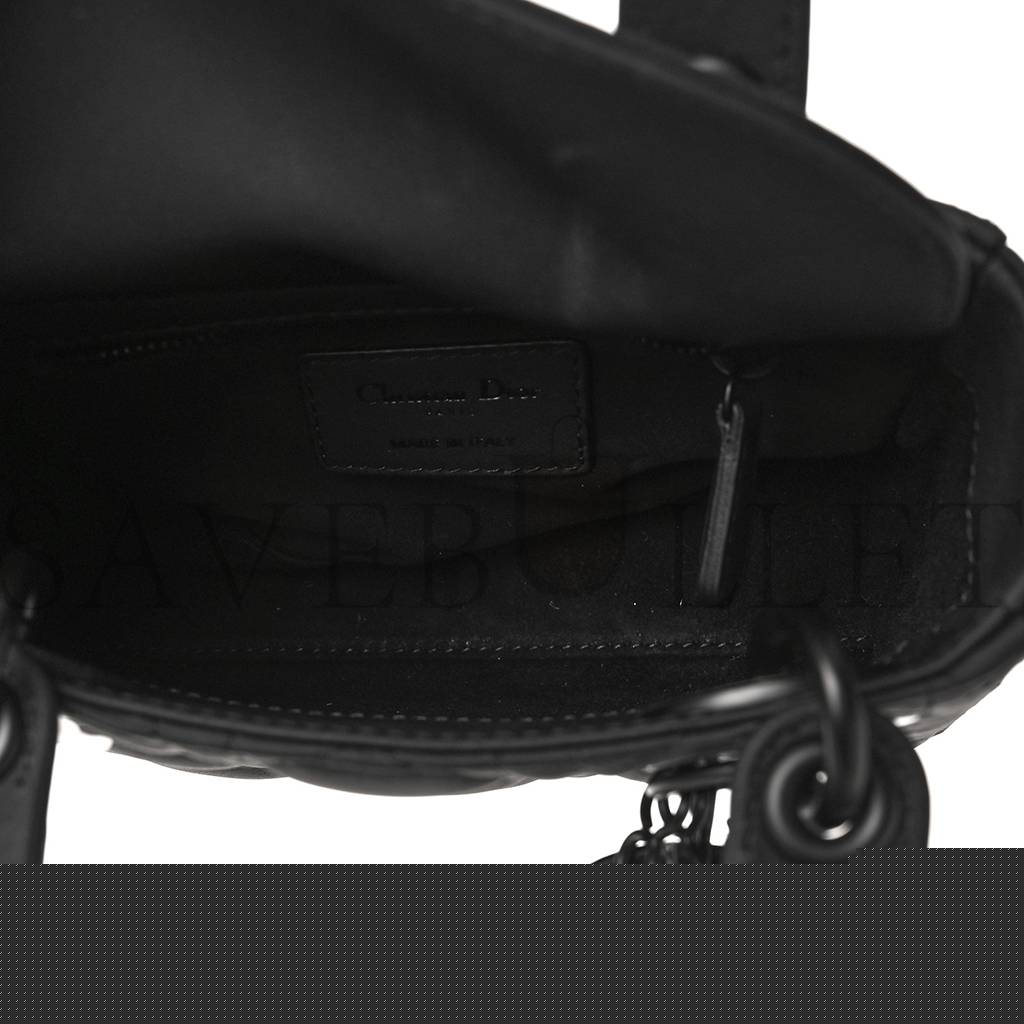 D*or ultra matte calfskin cannage mini lady D*or black (17*15*7cm)