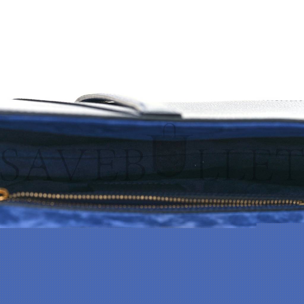 D*or grained calfskin saddle bag navy (23*20*6.4cm)