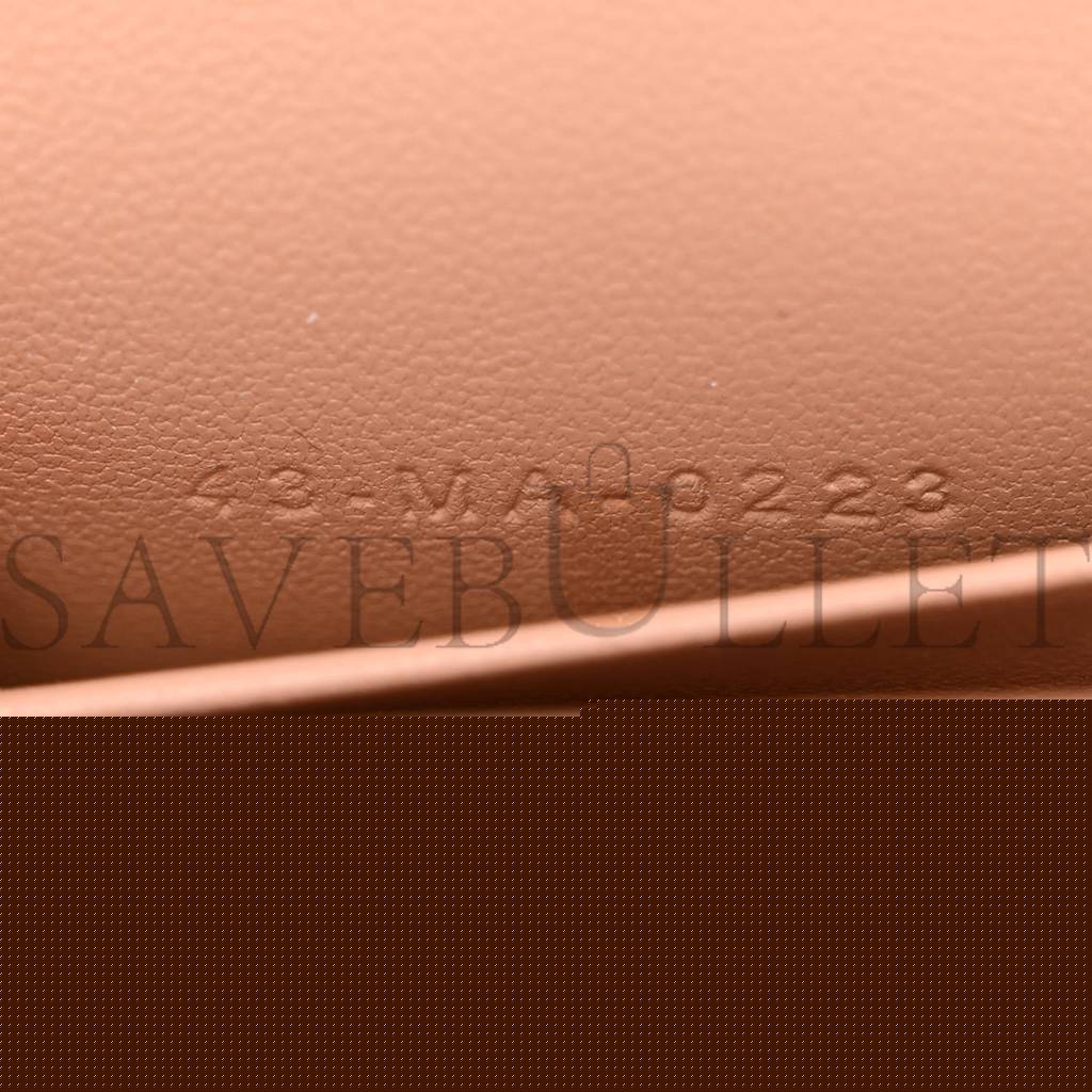 D*or lambskin lady D*or top handle clutch caramel beige (20*11*3.8cm)