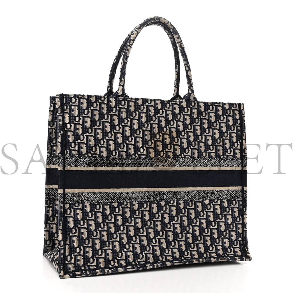 D*or oblique book tote blue multicolor (41*36*17.1cm)