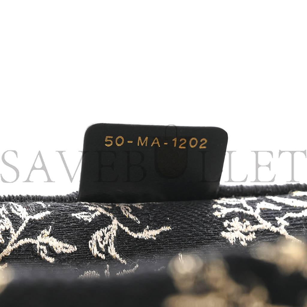 D*or velvet embroidered large book tote black gold (42*34*16.5cm)