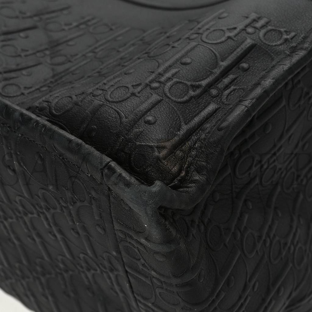 D*or oblique calfskin embossed large book tote black (42*34*18.4cm)