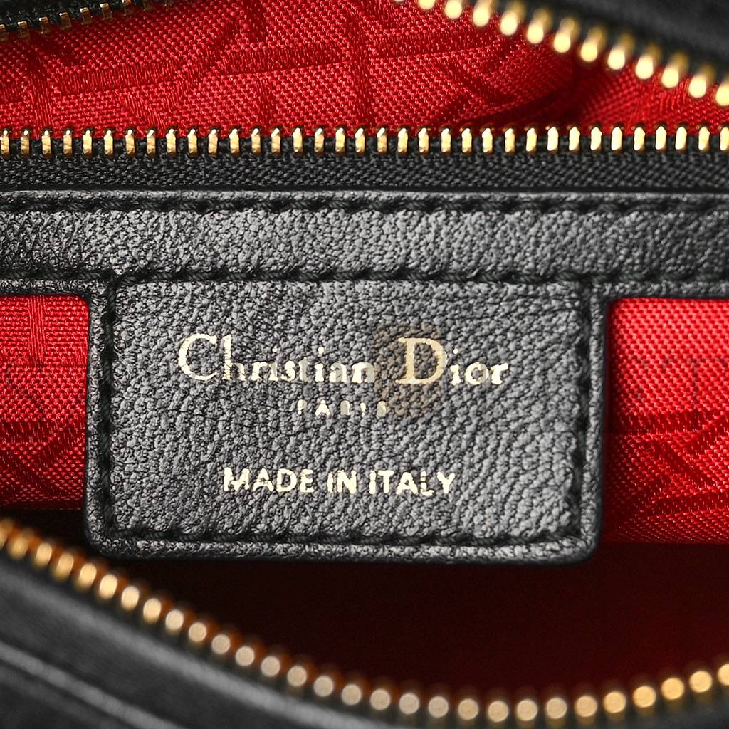 D*or lambskin cannage medium lady D*or black (23*20*12.7cm)