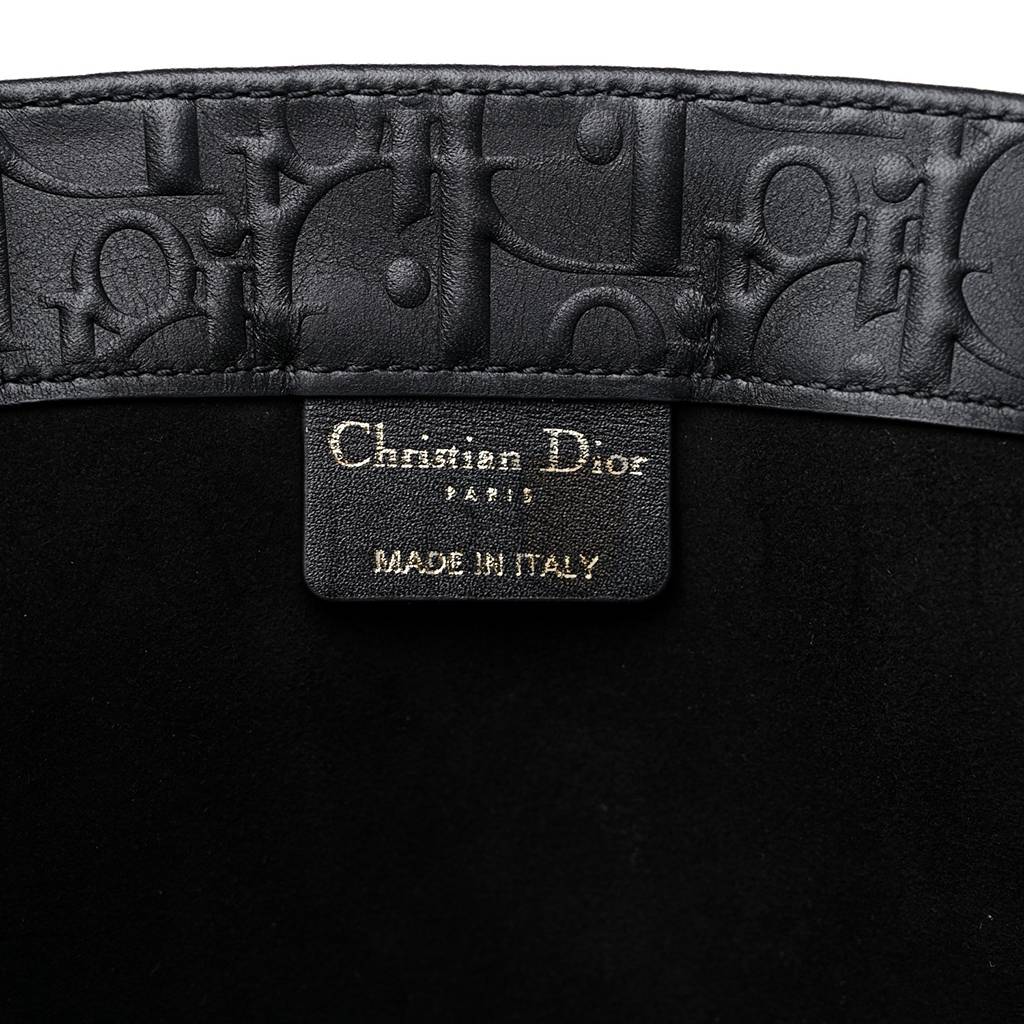 D*or oblique calfskin embossed large book tote black (42*34*18.4cm)