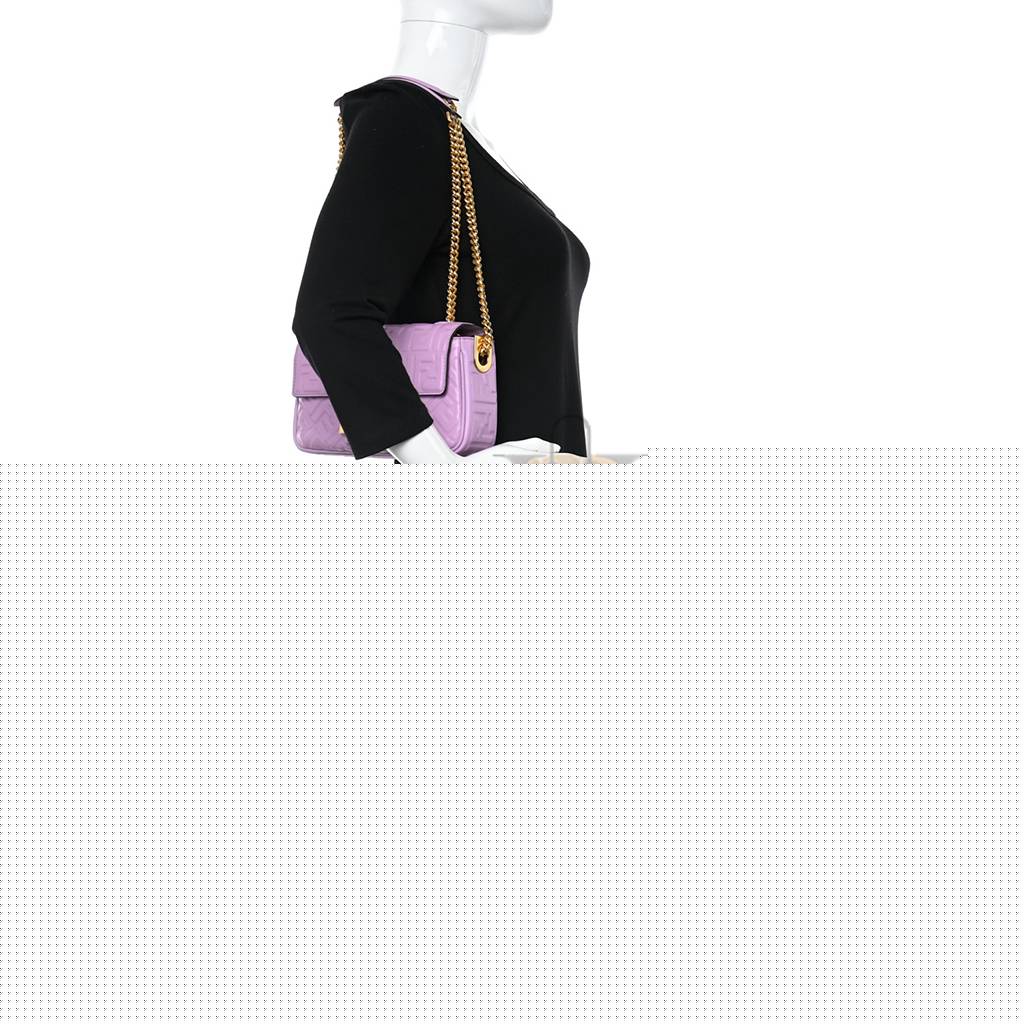 F**di nappa small ff embossed midi chain baguette violetta (23*13*6cm)