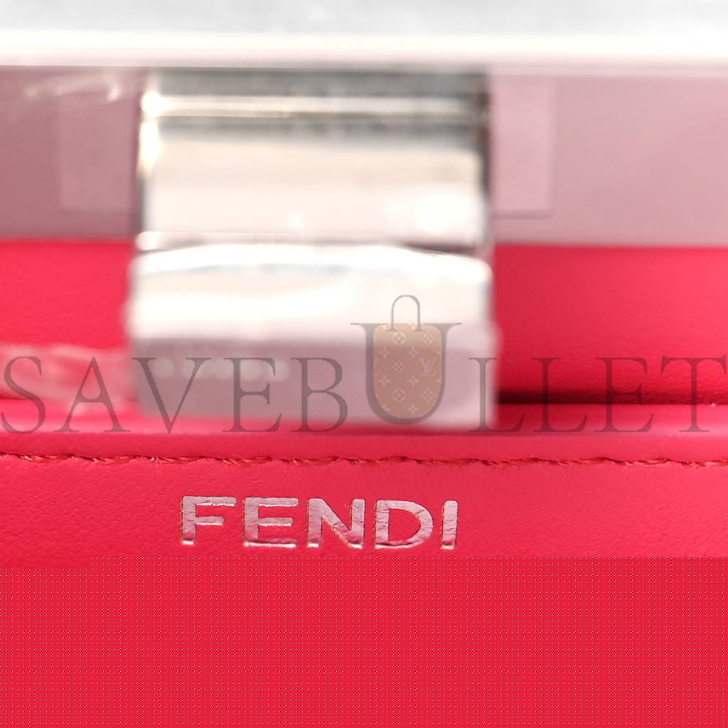 F**di shiny nappa petite peekaboo i see u satchel lampone (20*15*10cm)