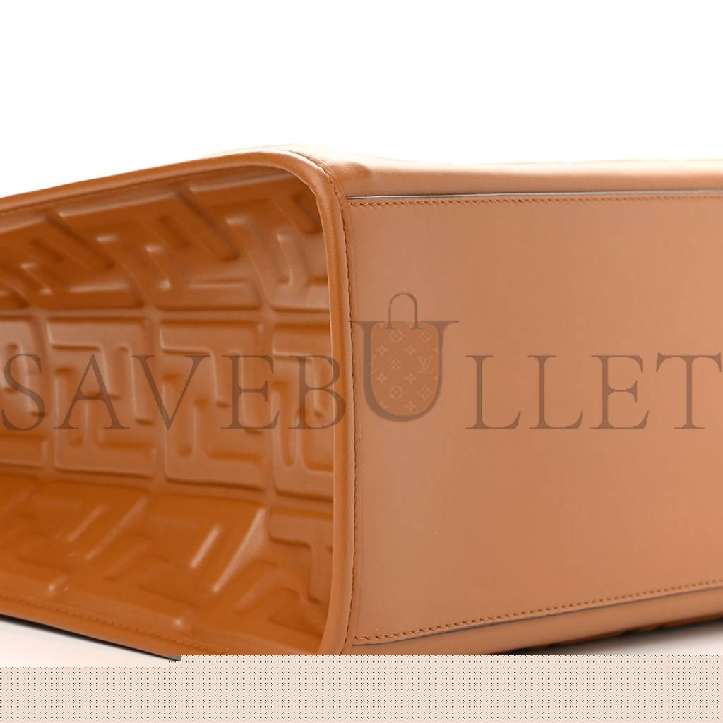 F**di vitello plexiglass ff embossed medium F**di sunshine shopper tote caramello (35*31*17cm)