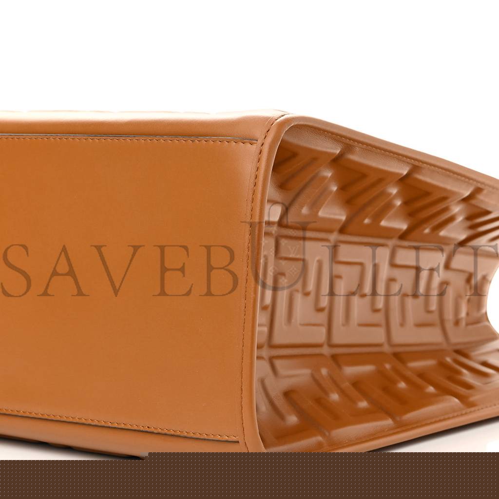 F**di vitello plexiglass ff embossed medium F**di sunshine shopper tote caramello (35*31*17cm)