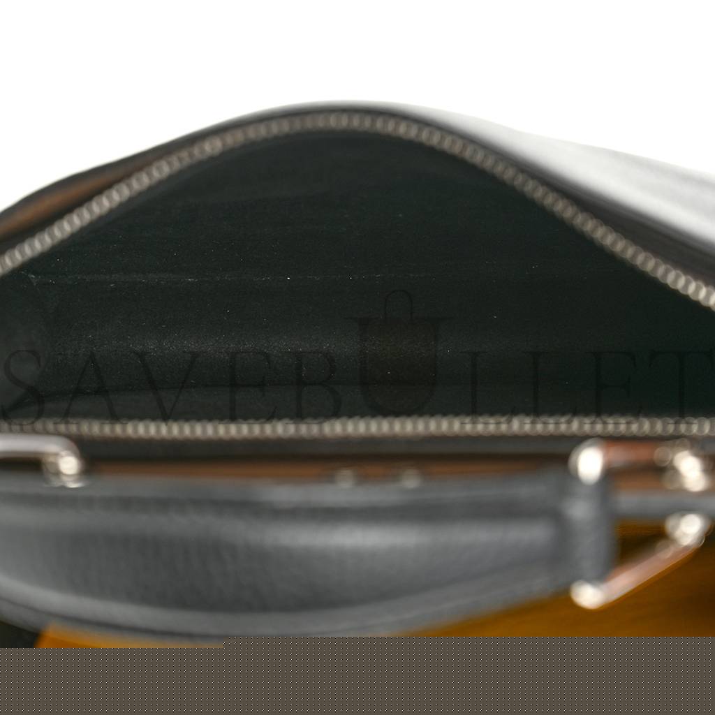 F**di cuoio romano vitello grace light glazed fabric bi-color ff 1974 mini peekaboo i see u satchel black (25*20*9cm)