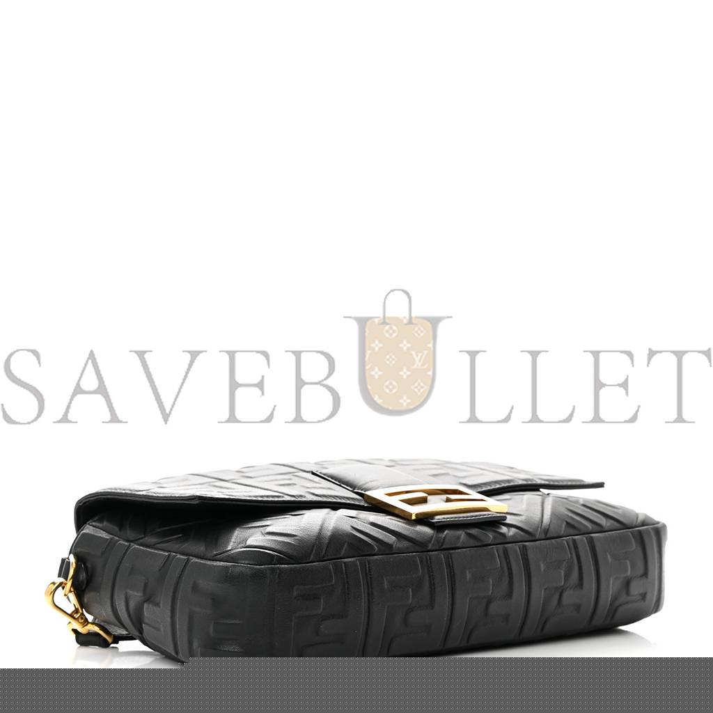 F**di nappa ff 1974 embossed large baguette black (32*20*6cm)