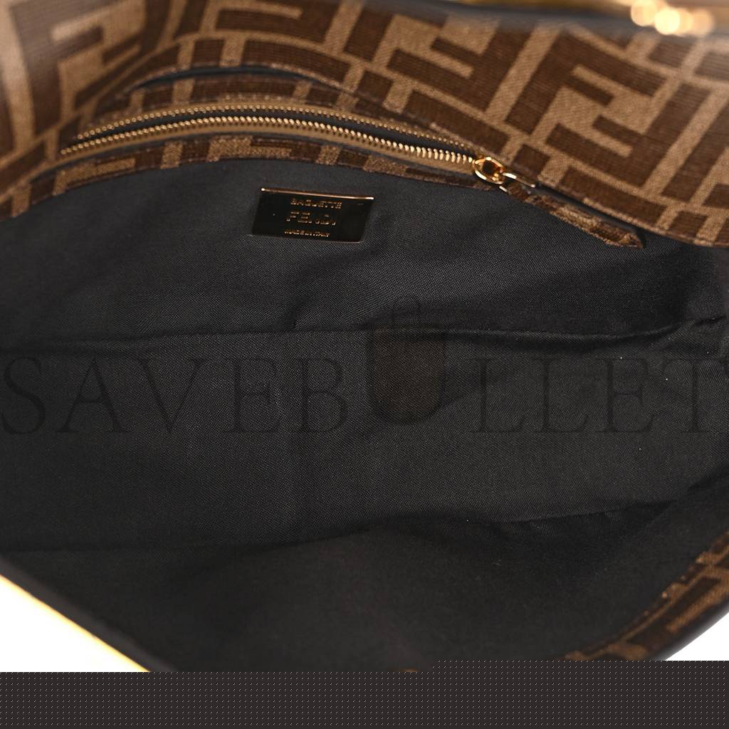 F**di glazed fabric ff 1974 hairdo girls inlay baguette mogano panna multicolor (27*15*6cm)