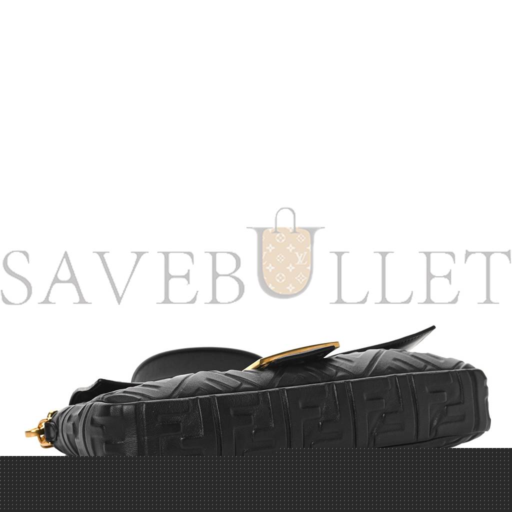 F**di nappa ff 1974 embossed large baguette black (31*20*5cm)