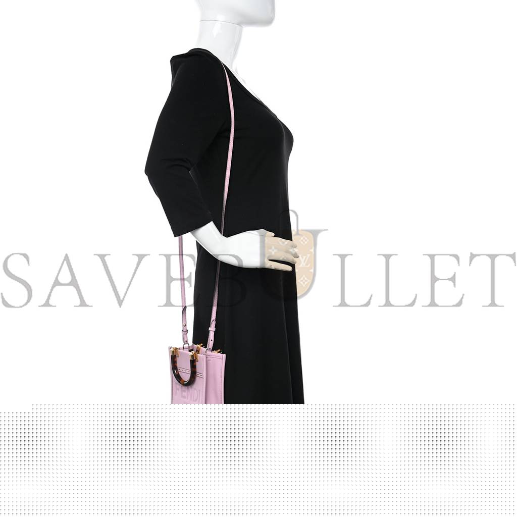 F**di vitello king plexiglass mini F**di sunshine shopper tote lavanda (17*13*5cm)