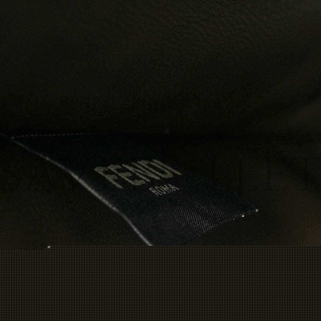 F**di ostrich shiny nappa small peekaboo i see u satchel dark brown (27*20*11cm)