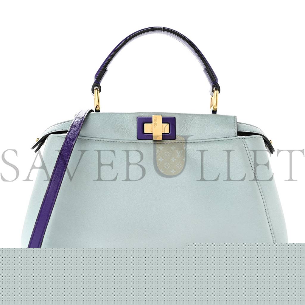 F**di nappa colorblock mini peekaboo iconic satchel polvere purple rain ruby (23*17*11cm)