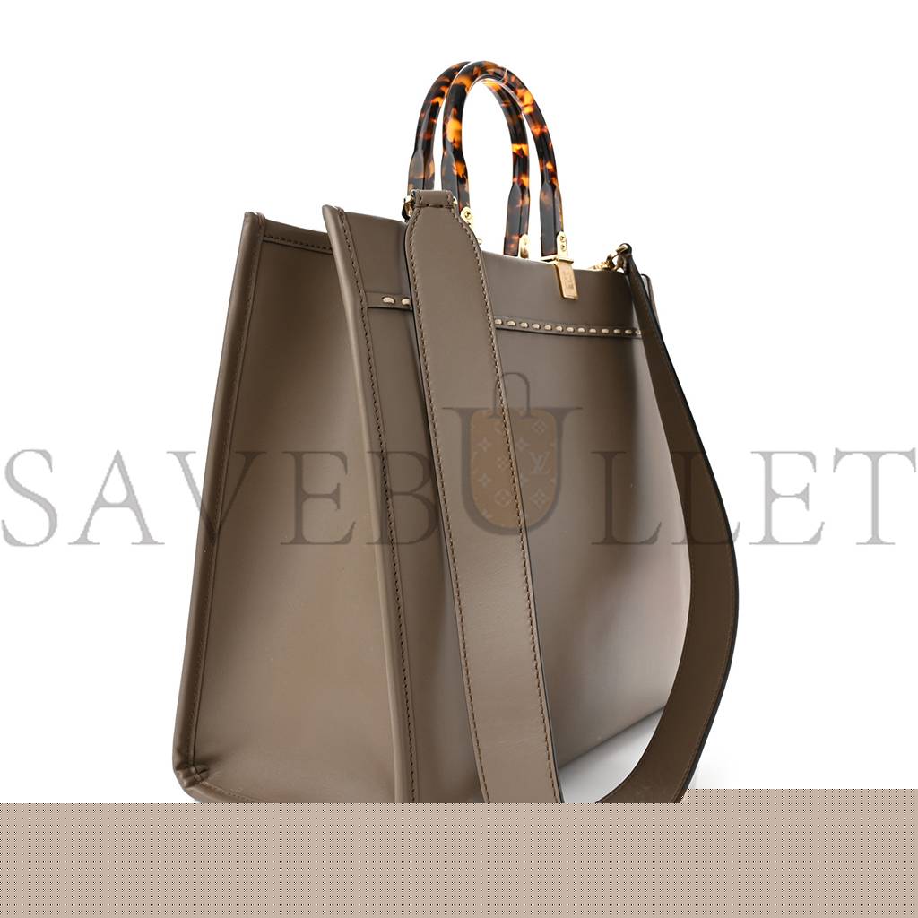 F**di vitello king plexiglass elaphe python print medium F**di sunshine shopper tote tartufo daisy roccia (36*30*15cm)