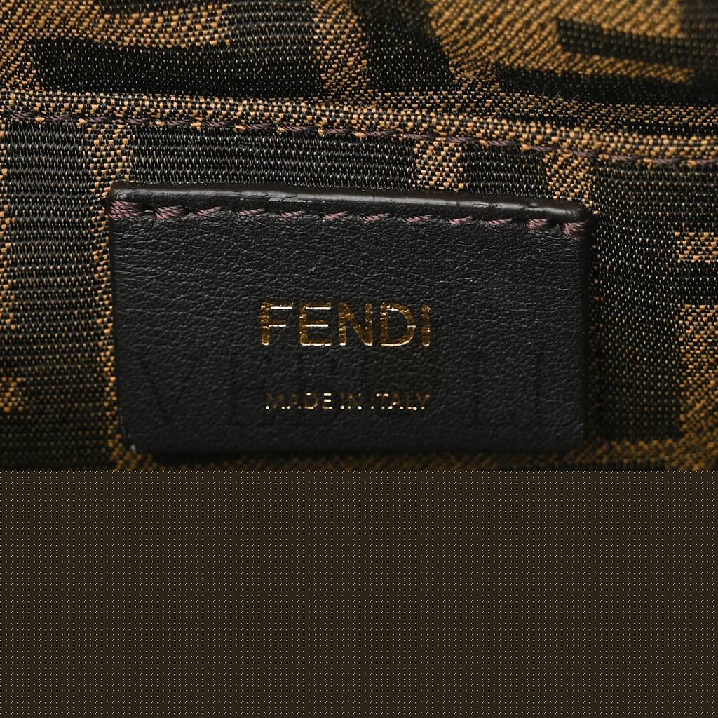 F**di vitello king plexiglass logo embossed mini by the way top handle boston bag tortora (18*11*8cm)